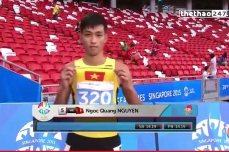 Video SEA Games 28: Vòng loại chạy vượt rào 110m nam - Nguyễn Ngọc Quang
