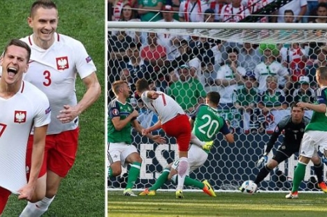 Video bàn thắng: Ba Lan 1-0 Bắc Ireland (EURO 2016)