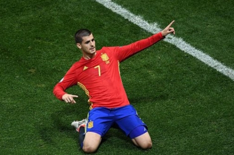 VIDEO: Alvaro Morata đánh đầu hiểm hóc mở tỷ số cho Tây Ban Nha