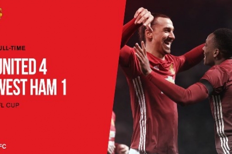 Video bàn thắng: Man Utd 4-1 West Ham (Tứ kết Cúp Liên đoàn Anh)