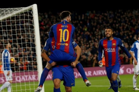 Video bàn thắng: Barcelona 4-1 Espanyol (Vòng 16 La Liga)