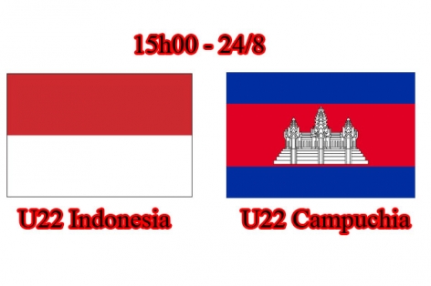 Link xem U22 Indonesia vs U22 Campuchia, 15h00 ngày 24/8