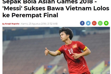 Báo Indonesia: 'Messi đã giúp U23 Việt Nam vào tứ kết'