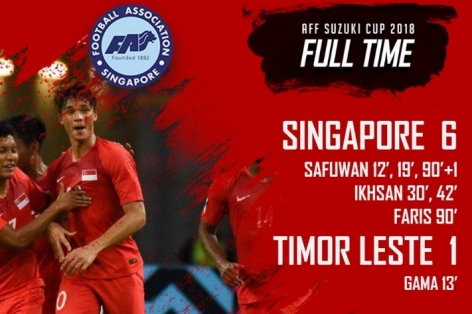 VIDEO: Highlight Singapore 6-1 Đông Timor