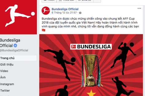 Sau La Liga, tới lượt Bundesliga chúc mừng đội tuyển Việt Nam