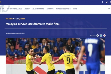 AFC: Malaysia vượt qua kịch bản khó tin để tiến vào chung kết