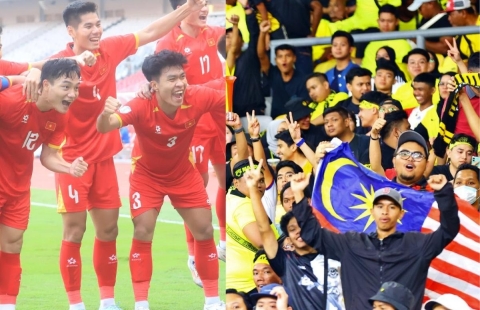 CĐV Malaysia chúc mừng U23 Việt Nam khi lọt vào chung kết