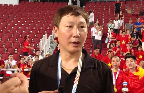 HLV Kim Sang Sik: 'Tôi hạnh phúc vì U22 Việt Nam không bao giờ bỏ cuộc'