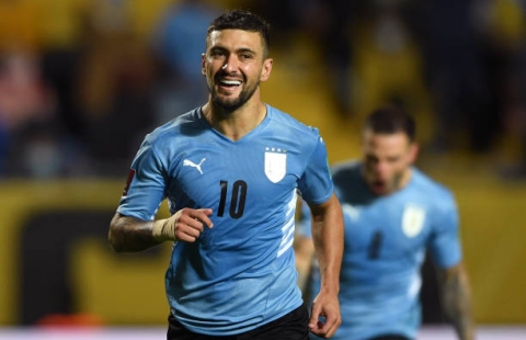 Uruguay giành trọn 3 điểm trong ngày vắng Cavani và Suarez