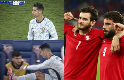 Georgia tạo ra địa chấn lớn nhất lịch sử Euro, khiến Ronaldo mất kiểm soát