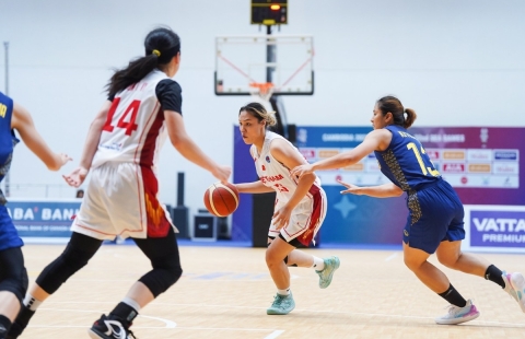 Không có bất ngờ, tuyển bóng rổ 5x5 nữ Việt Nam thất bại trước nhà ĐKVĐ