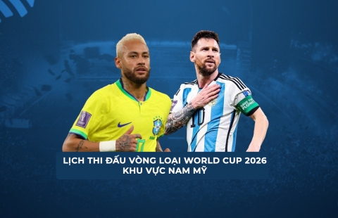Lịch thi đấu vòng loại World Cup 2026 khu vực Nam Mỹ