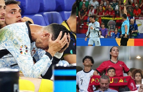 Vợ con Ronaldo thẫn thờ khi Bồ Đào Nha thua Georgia