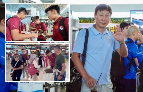 U23 Việt Nam lên đường về nước, gây sốt ở sân bay Indonesia