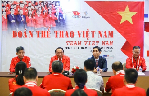 Đoàn Thể thao Việt Nam nhận 'doping tinh thần' trước SEA Games 33