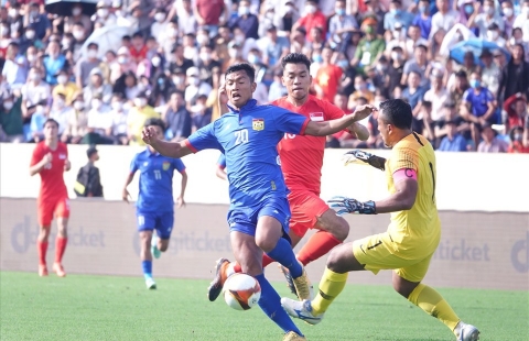 HIGHLIGHTS U23 Singapore 2-2 U23 Lào: Lào đánh rơi chiến thắng ở phút 90+6