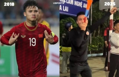 Hình ảnh Quang Hải đi bão gây sốt mạng xã hội