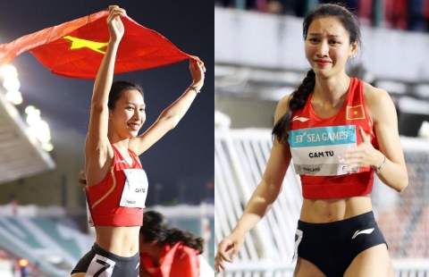 Hot girl điền kinh Việt Nam bật khóc, phá kỷ lục quốc gia 15 năm