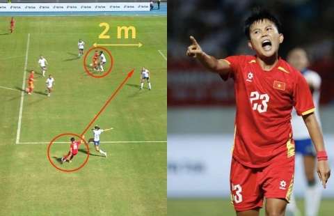 Bóng đá nữ SEA Games 33: Bích Thùy đứng thấp hơn 2 mét vẫn bị bắt việt vị