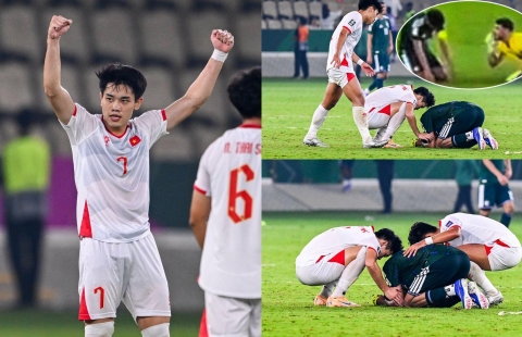 U23 Việt Nam để lại hình ảnh xúc động sau trận thắng Ả Rập
