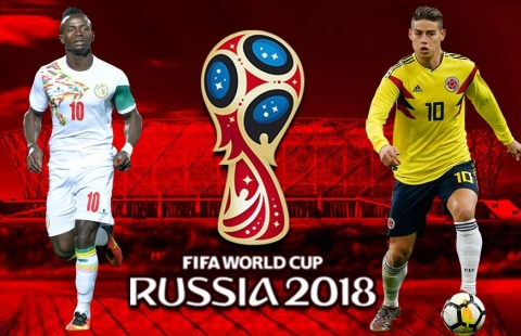 Đội hình chính thức Colombia vs Senegal: Falcao sát cánh James