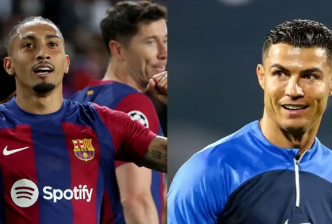 Raphinha cân bằng kỷ lục vĩ đại của Ronaldo tại Champions League