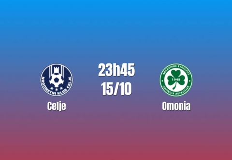 Nhận định Celje vs Omonia: Khách mang phong độ cao, 23h45 ngày 15/10/2026
