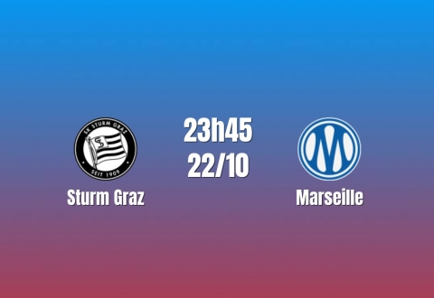 Nhận định Sturm Graz vs Marseille: Cuộc đua tìm chiến thắng đầu tiên, 23h45 ngày 22/10/2026