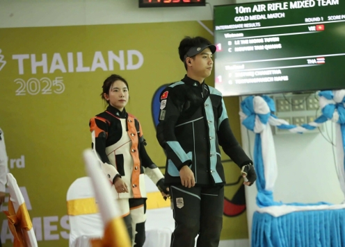 Thắng Thái Lan, bắn súng Việt Nam có HCV đầu tiên tại SEA Games 33