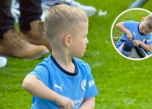 Con trai Foden gây chú ý trong màn ăn mừng của Man City