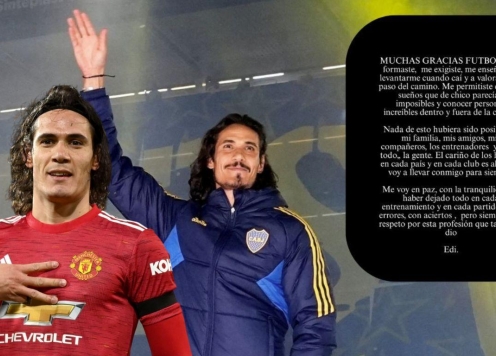 CHÍNH THỨC: Huyền thoại Edinson Cavani tuyên bố giải nghệ