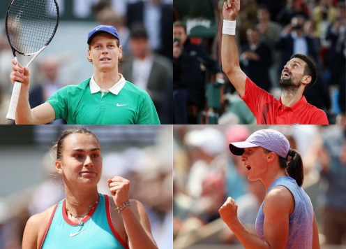 Xác định các cặp trận bán kết Roland Garros 2025