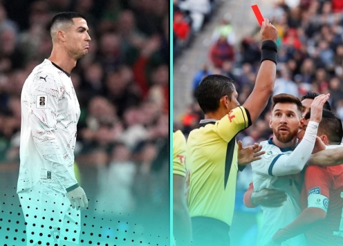 Ronaldo nhận thẻ đỏ nhiều gấp 4 lần Messi