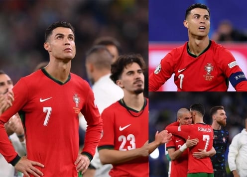 Ronaldo kìm nén cảm xúc, động viên Pepe trong ngày Bồ Đào Nha bị loại