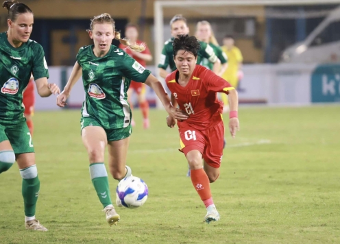 ĐT nữ Việt Nam thi đấu nỗ lực trước Werder Bremen