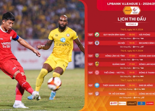 Vòng 8 V-League 2024/25: Kịch tính cuộc đua top đầu