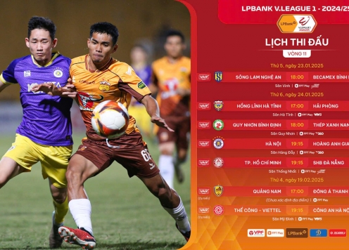 Vòng 11 V-League 2024/25: Kịch tính đua top đầu lẫn trụ hạng