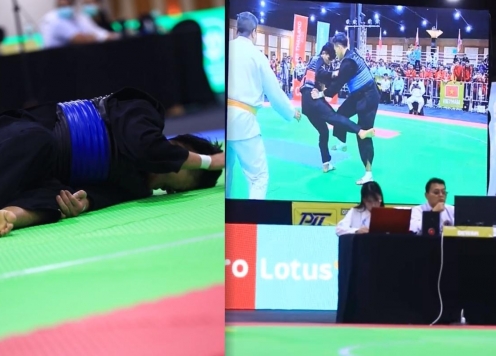 Hình ảnh rõ ràng VĐV Việt Nam bị đối thủ Thái Lan triệt hạ vẫn giành HCV