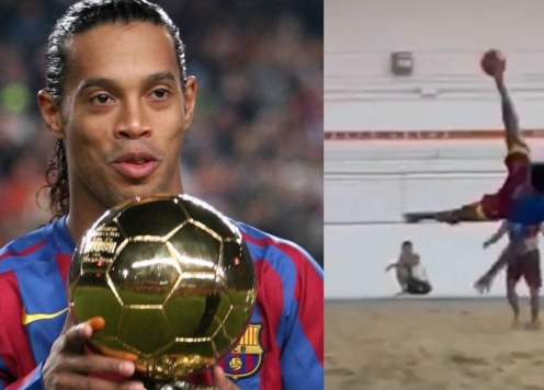 Ronaldinho chuyển sang chơi bóng chuyền 'với vũ khí lạ', gây sốt ở tuổi 43