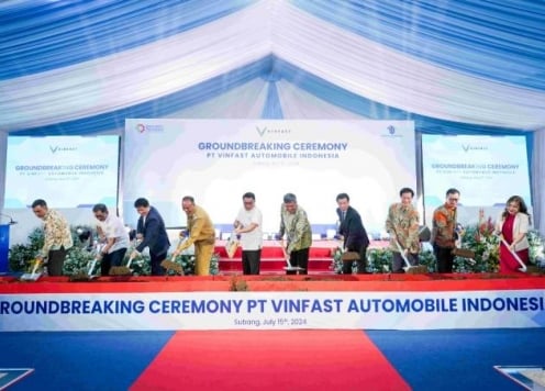 VinFast chính thức khởi công nhà máy sản xuất xe điện tại Indonesia