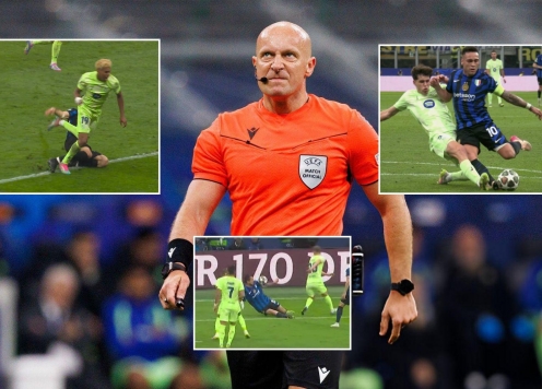 Trọng tài uy tín bậc nhất châu Âu gây tranh cãi cực độ trận Inter vs Barca