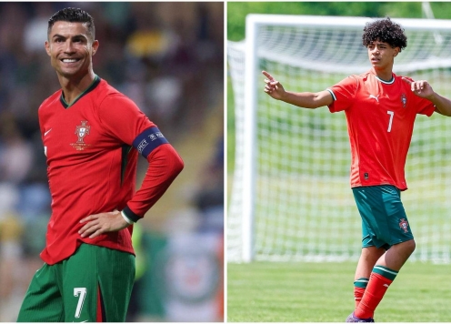 Phản ứng của Ronaldo ngày con trai ra mắt tuyển Bồ Đào Nha