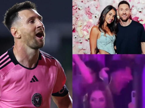 Messi nhảy múa cùng vợ trong hộp đêm