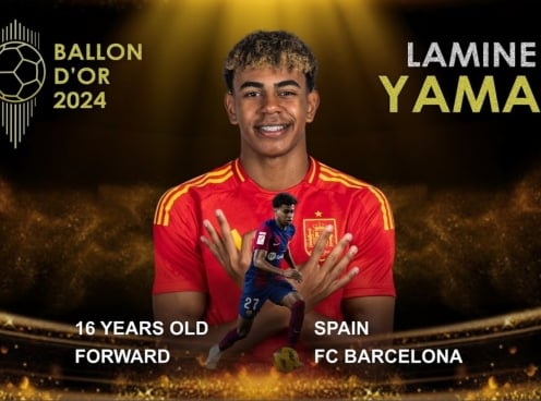 Lamine Yamal leo Top thần tốc đua Quả bóng vàng 2024