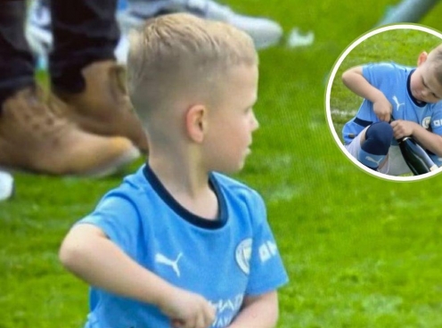 Con trai Foden gây chú ý trong màn ăn mừng của Man City