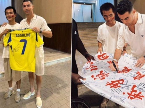 Ronaldo gặp 'fan cuồng' đạp xe gần 7 tháng từ Trung Quốc