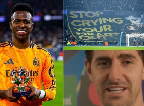 Courtois troll ngược CĐV Man City: 'Vinicius có biết tiếng Anh đâu!'