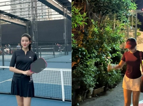 Á hậu Huyền My đánh pickleball, khoe gu thời trang sang chảnh