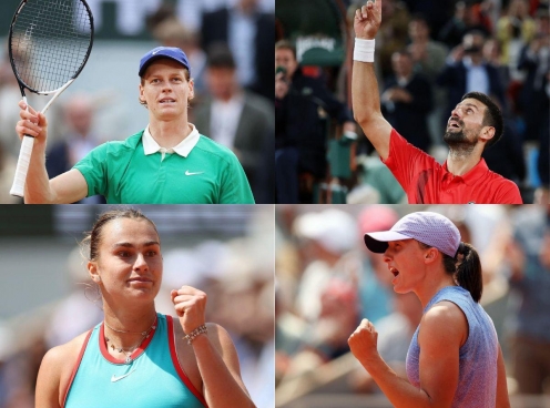 Xác định các cặp trận bán kết Roland Garros 2025