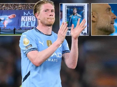 Pep Guardiola bật khóc trong ngày De Bruyne chia tay Etihad